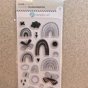 Hampton Art Clear Stamps Rainbows, Clouds, Butterflies & Hearts